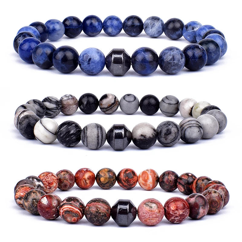 Pulseras de hematita de cilindro moda para hombre y mujer, pulsera de energía Natural para hombre, pulseras de piedras para oración, Reiki, abalorio, joyería, 2022|Pulseras hilo| - AliExpress