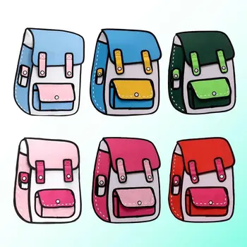 

3D Jump Style Backpack Students 2D Drawing Comic Double Shoulder Bags Fashion