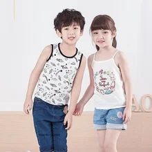 Новинка, 2 предмета, детский хлопковый жилет Camisole Childlike/летние сандалии с короткими рукавами для мальчиков и девочек крутая дышащая одежда