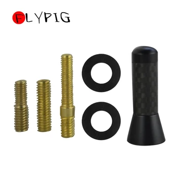 

FLYPIG 1.4" Universal Car Black Mini Carbon Fiber Short Mast Stubby Roof Radio Aerial Antenna AM/FM Auto Replacement Parts