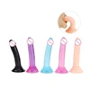 Porno Mini Jelly Dildo For Woman Small Penis Sex Toy Sucker Penis Crystal Transparent Quality TPE Sex Toys Female Sex Shop 1