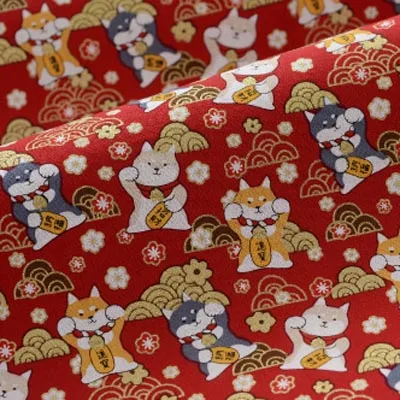 Хлопок бронзовая японский стиль Карп Сакура бабочка кран цветок ткани для DIY ремесло лоскутное домашний декор ручной работы сумка - Цвет: 8