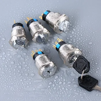 

16/19/22mm metal rotary push button 2/3 position latching knob Switch Press Button rotary 2NO 2NC 1NO1NC Rotate button rotation