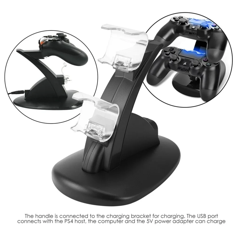 

NEW LED Dual USB Charging Charger Dock Stand Cradle Docking Station for Sony Playstation 4 PS4 Game Gaming Console Controller