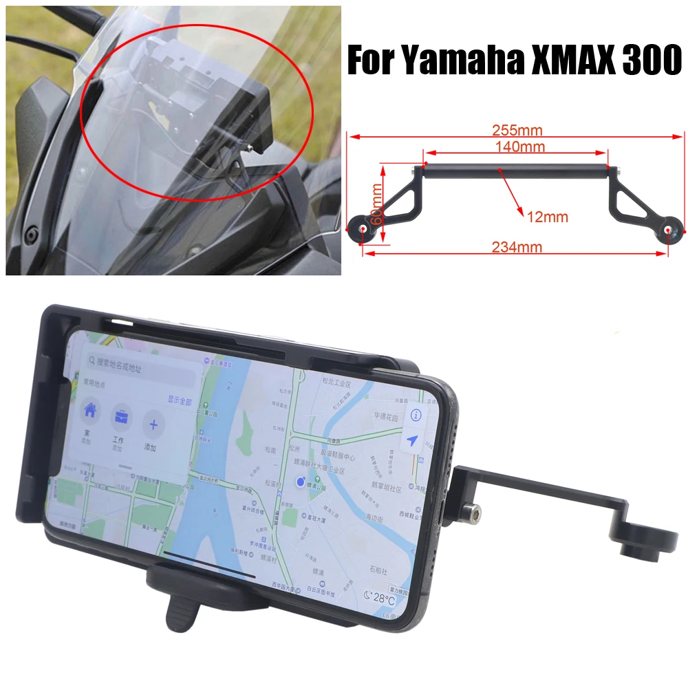 

Motorcycle Front Phone Stand Holder Smartphone Phone GPS Navigation bracket For Yamaha XMAX 300 XMAX300 X MAX 300