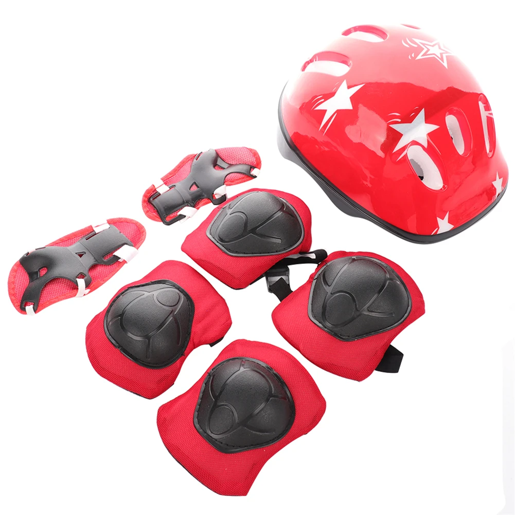 

7 Pcs Kid Child Helmet Protection Safety Guard Cycling Pad Roller Skating Bike Helmet Knee Wrist Guard Elbow Pad Set for Bicycle