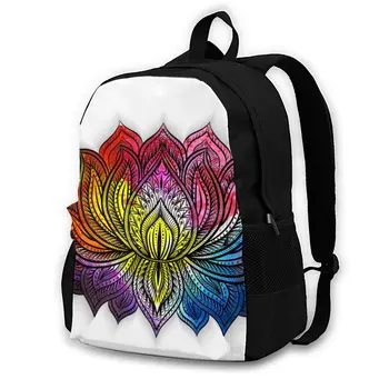 

Men WomenBeautiful Ethnic Lotus Flower Backpack College Students High Middle School Bags For Laptop Travel Backpacks