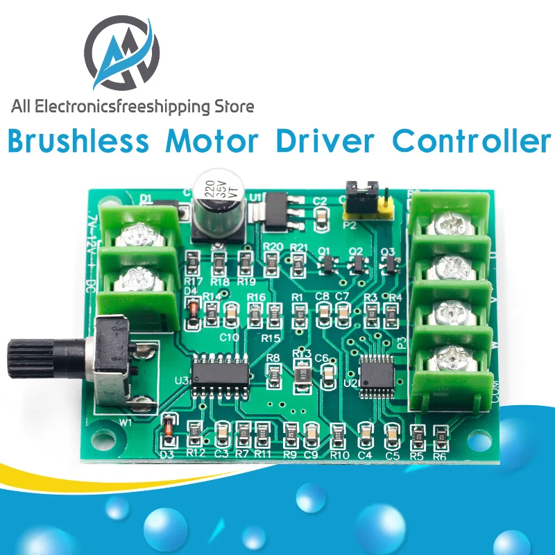 5V 12V Brushless DC Motor Driver Controller Board with Reverse Voltage Over Current Protection for Hard Drive 3/4 Wire | Обустройство