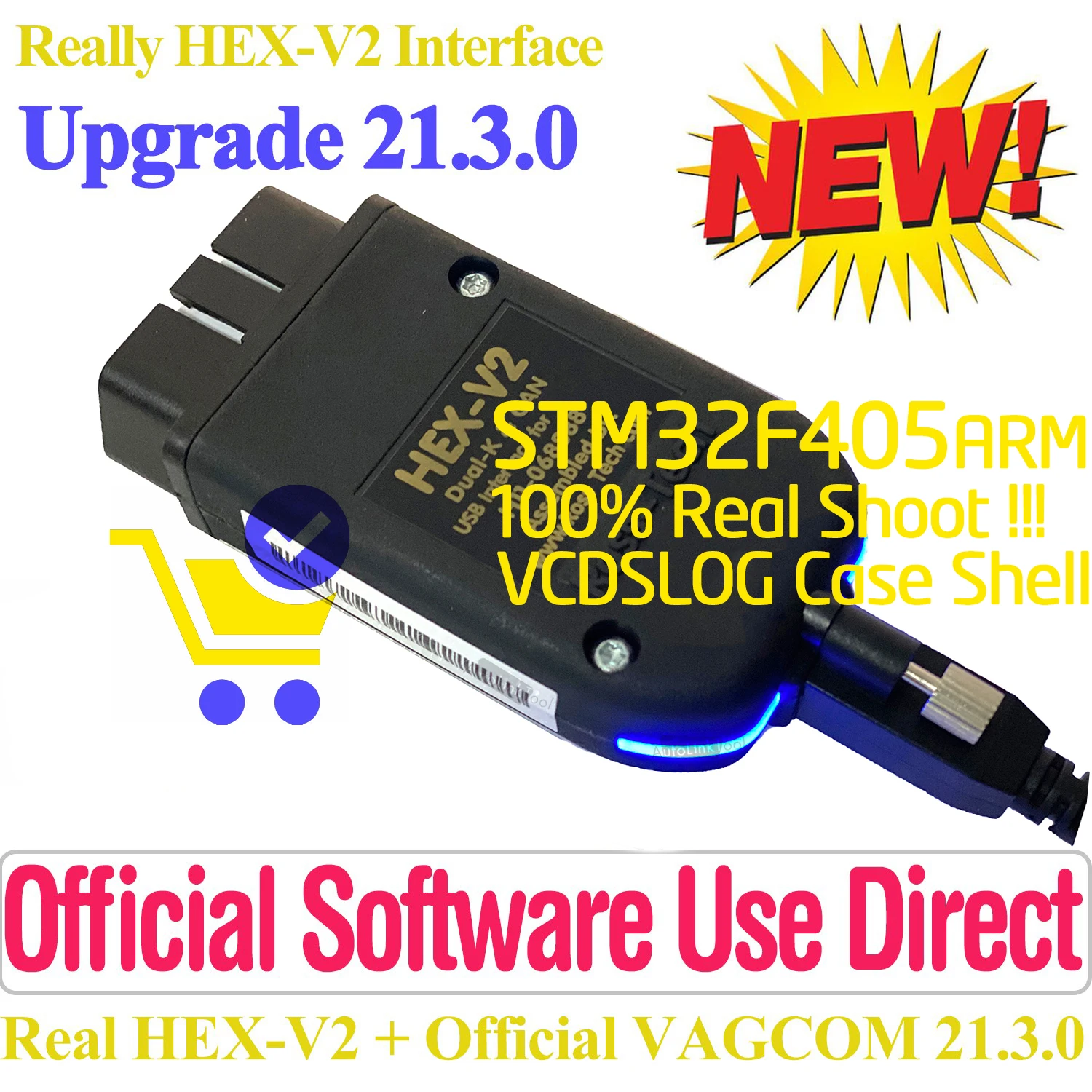 NEXTOOL реальные шестигранный V2 VAGCOM USB Прямая Интерфейс HEX-V2 для VW-AUDi VAG COM