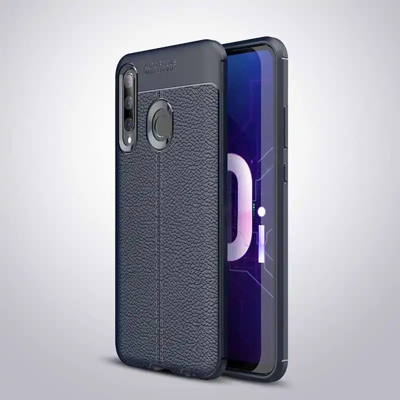 Противоударный мягкий чехол с рисунком личи Mokoemi 6,2" для huawei Honor 10i, чехол для huawei Honor 10i, чехол для телефона - Цвет: Navy Blue