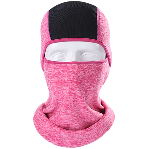 Флисовая теплая Балаклава для холодной погоды, маска на все лицо, маска для страйкбола ниндзя, головной убор, защита для лица, головной убор, шапочки, шлем унисекс - Цвет: Pink