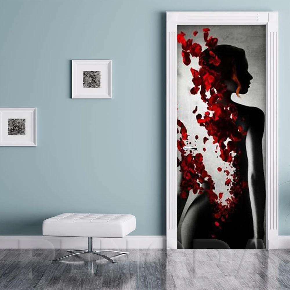 3D переводная бумага для обновления интерьера самоклеющаяся абстрактная картина человеческого тела домашний декор Водонепроницаемая печать работа для гостиной дверь стикер - Цвет: Door XJNN5778-02