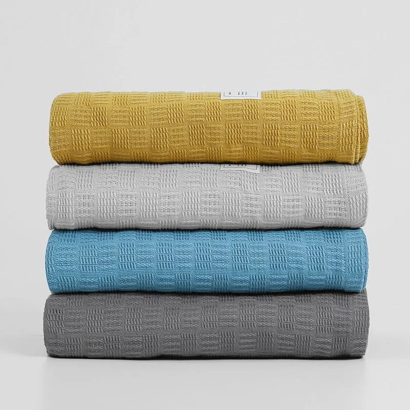 Хлопковое одеяло с вафельным рисунком покрывало для кровати путешествия Манта