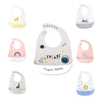 

Best Gifts For Newborns Solid Silicone Baby Feeding Bibs Burp Cloths Bandana Fashionable Aprons Breastplate Baby Stuff