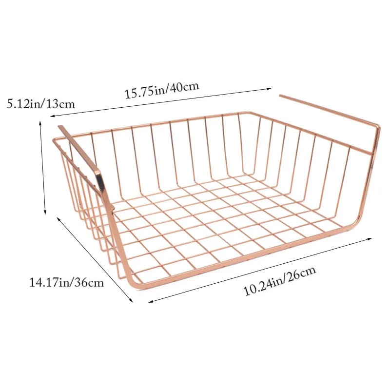 Под Кабинет корзина для хранения из проволоки Органайзер под полкой подвесной из металлической проволоки стеллаж для хранения стойка для холодильника корзина из проволоки