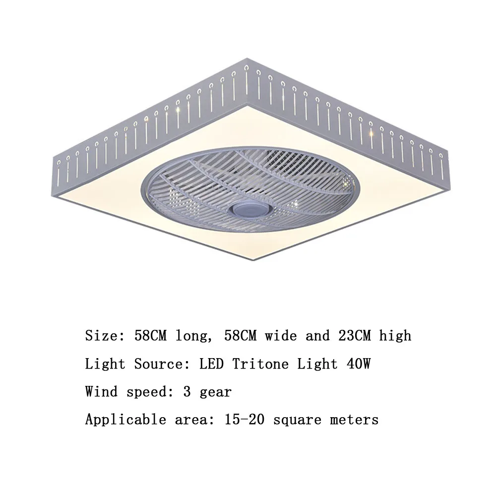 Светодиодный потолочный вентилятор с 3 цветами освещения и 3 шестернями скорости ветра вентилятор света с пультом дистанционного управления