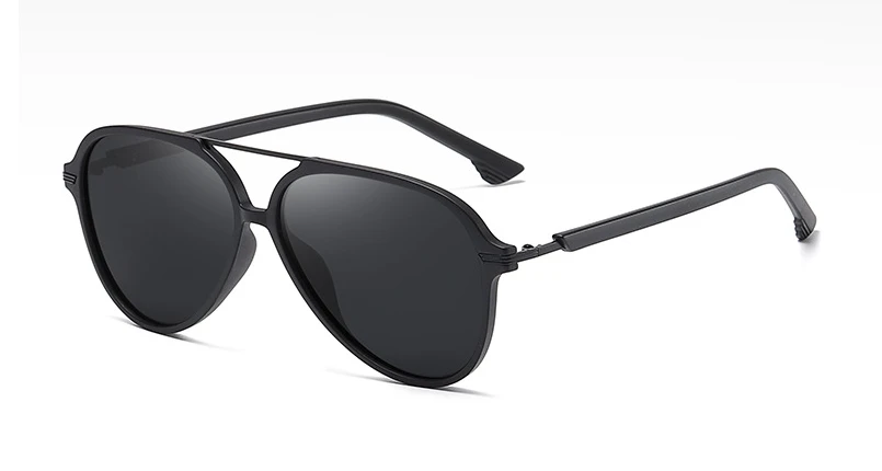 45972 пластик Титан Ретро пилот поляризованные солнцезащитные очки для мужчин и женщин Мода UV400 - Цвет линз: C6 matte black