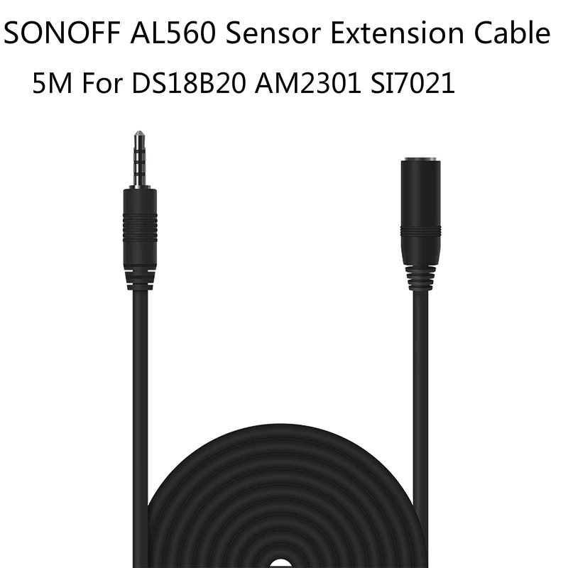 Удлинительный кабель для датчика SONOFF AL560 5 м DS18B20 AM2301 SI7021 одинарный пульт