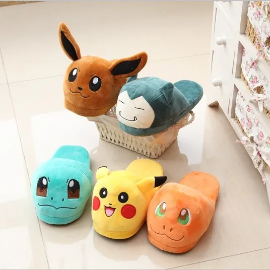 TAKARA TOMY Pokemon Kabi Beast Doll Couple Plush Slippers Pokemon Floor Drag Children Adult Home Sli