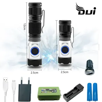 

DUI New 4*XPG LED multi-function tactical USB powerful mini rechargeable led flashlight