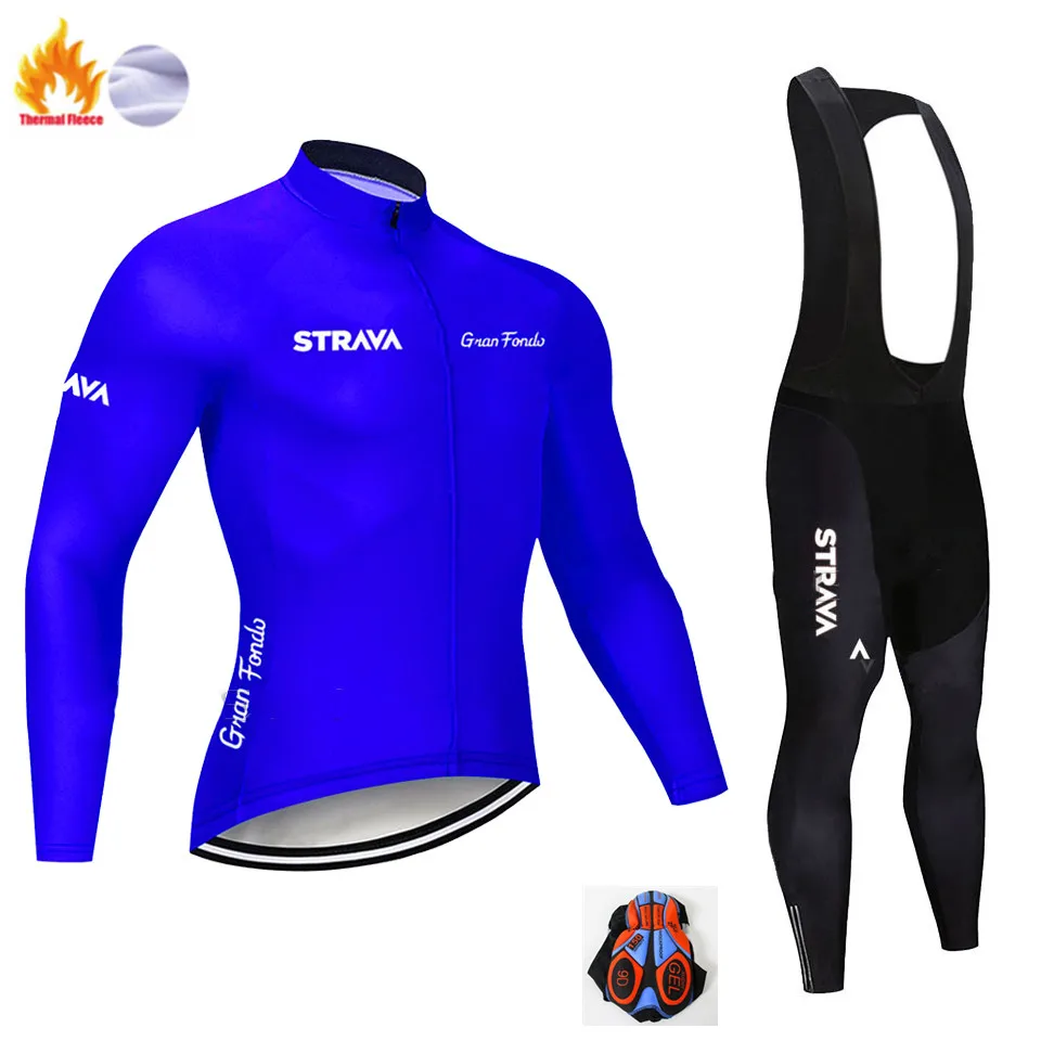 Strava, длинный рукав, Майо, Ropa Ciclismo Invierno, термо флис, велосипедная команда, Велоспорт, Джерси, набор, зима, MTB, одежда для велосипеда - Цвет: Winter Cycling suit