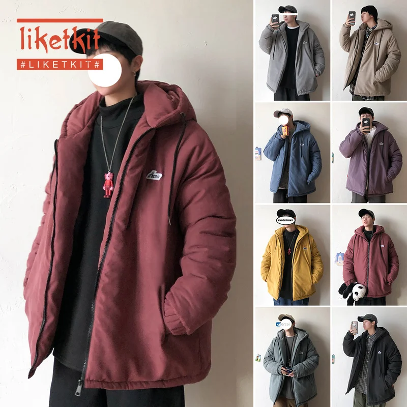 Liketkit зимние куртки для мужчин и женщин 2019 одноцветные свободные простой дизайн