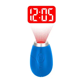 Brelong Digitale Projectie Klok Sleutelhanger Mini Lcd Projectie Klok Night Light Magic Projector Klok Rood Blauw Zwart