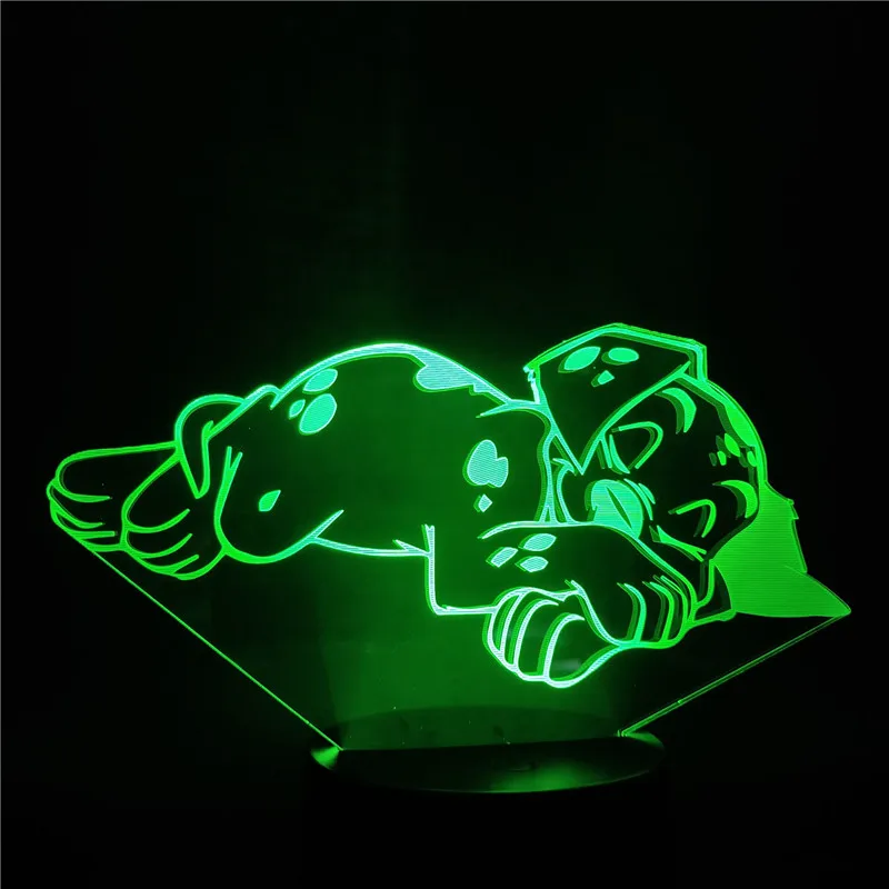 Творческий животных ночник светодиодный милый кот светодиодный 3D Свет USB Цвет изменение 3D визуальный ночник лампа для рождественские подарки для детей - Испускаемый цвет: RGB