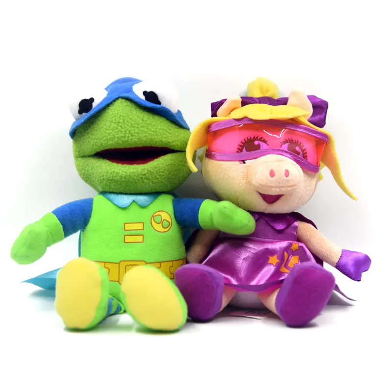 23 см Новая Милая маппетс маска для глаз Кермит Лягушка miss piggy мягкая плюшевая игрушка кукла - Цвет: 2PCS