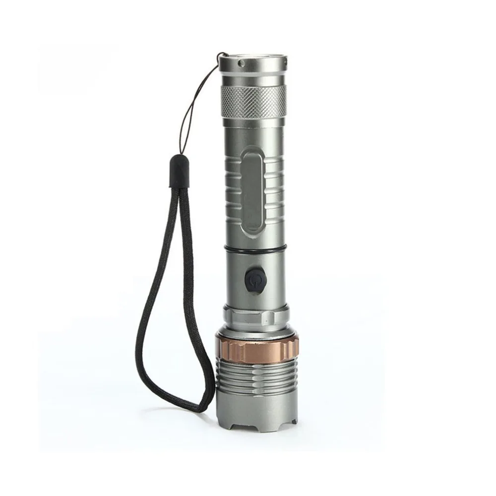 

Portable Elfeland Tactical Military T6 Flashlight LED Rechargeable Zoomable Flashlight Torch Aluminum Alloy with Lotus Head