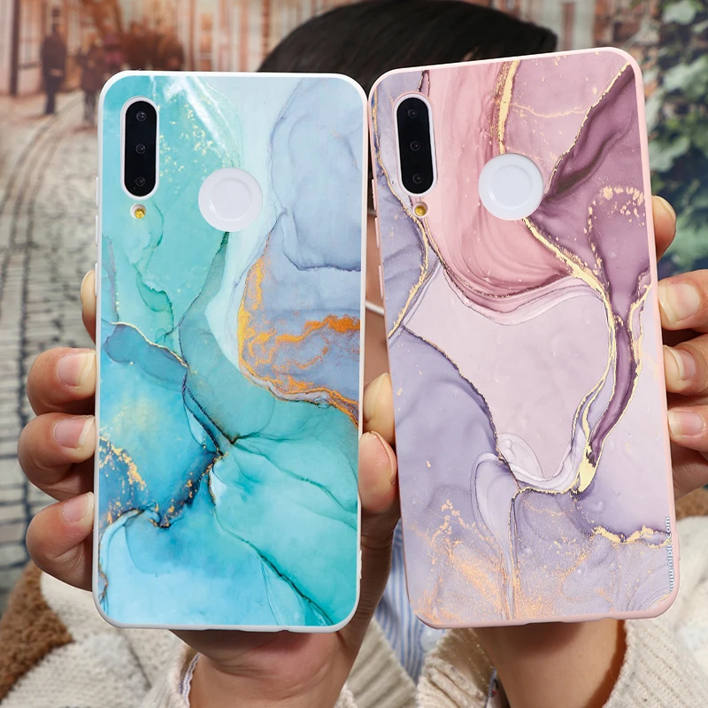Мягкие чехлы из ТПУ с мраморным рисунком для Huawei P40 P30 P20 Pro P50 Honor 9X 8A 8X 10 20 10i 20i Lite E P