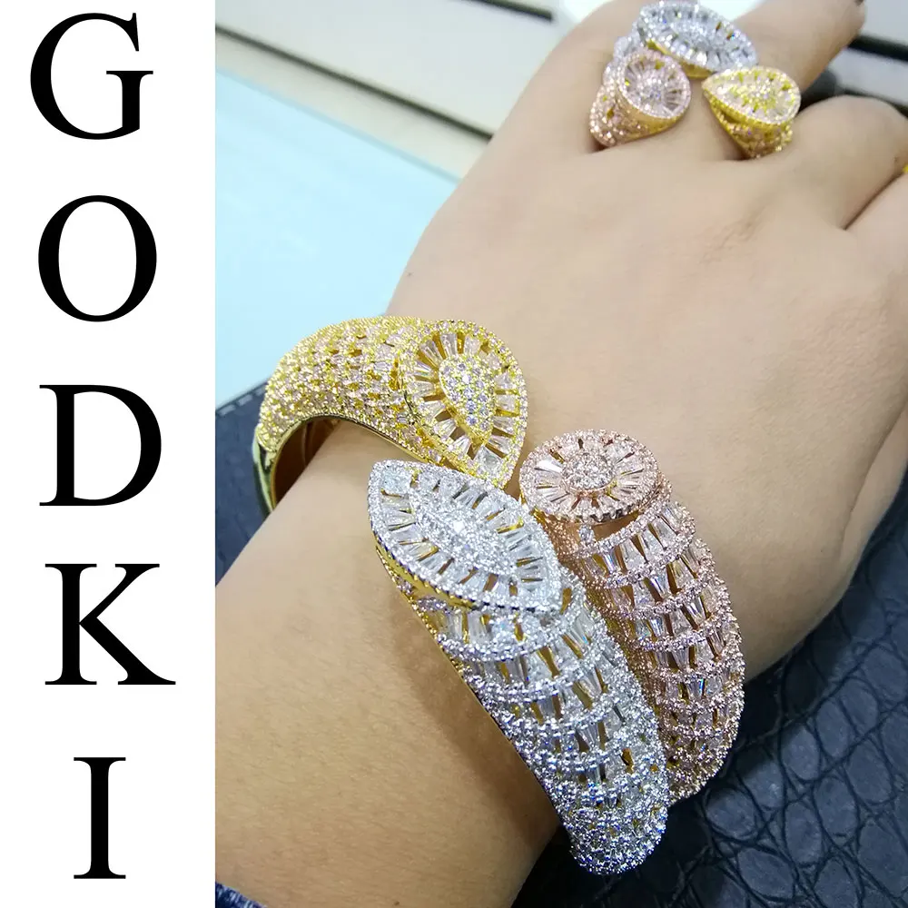 

GODKI Luxury Snake African Bangle Ring Set Fashion Jewelry Sets For Women Wedding Engagement brincos para as mulheres 2018