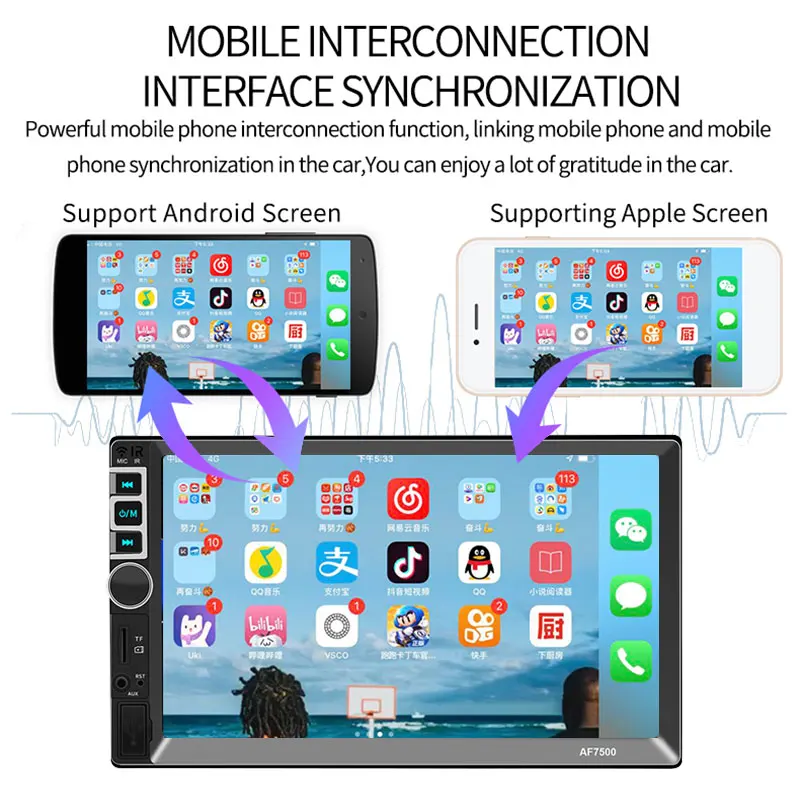 

Vehemo Car Bluetooth MP5 FM/USB/AUX 2DIN Charger Auto MP5 Player TF Music Car MP5 Rear View Universal