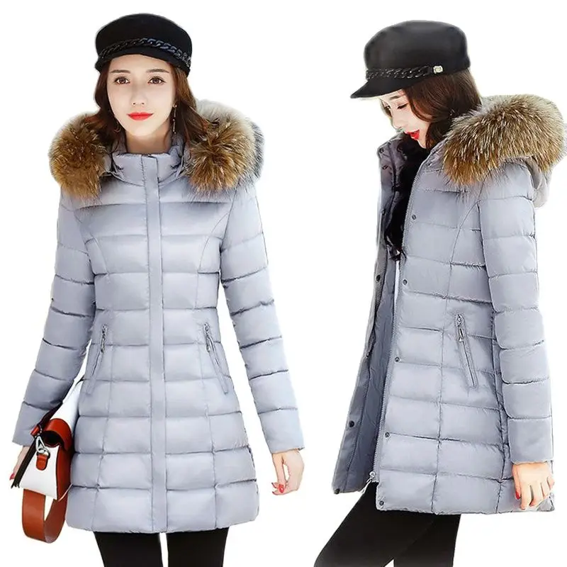 

2021Women Cotton Padded Parkas New Autumn Winter Jacket Female Down Padded Jacket Mid-Length Down Coat Women Parkas Ladies L763