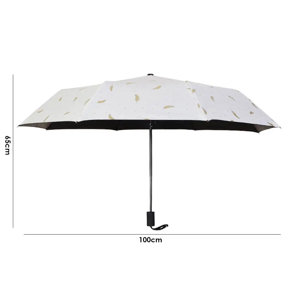 Ice Cream Pattern Automatic Tri-fold Umbrella Folding Rain Umbrell Sunshade
