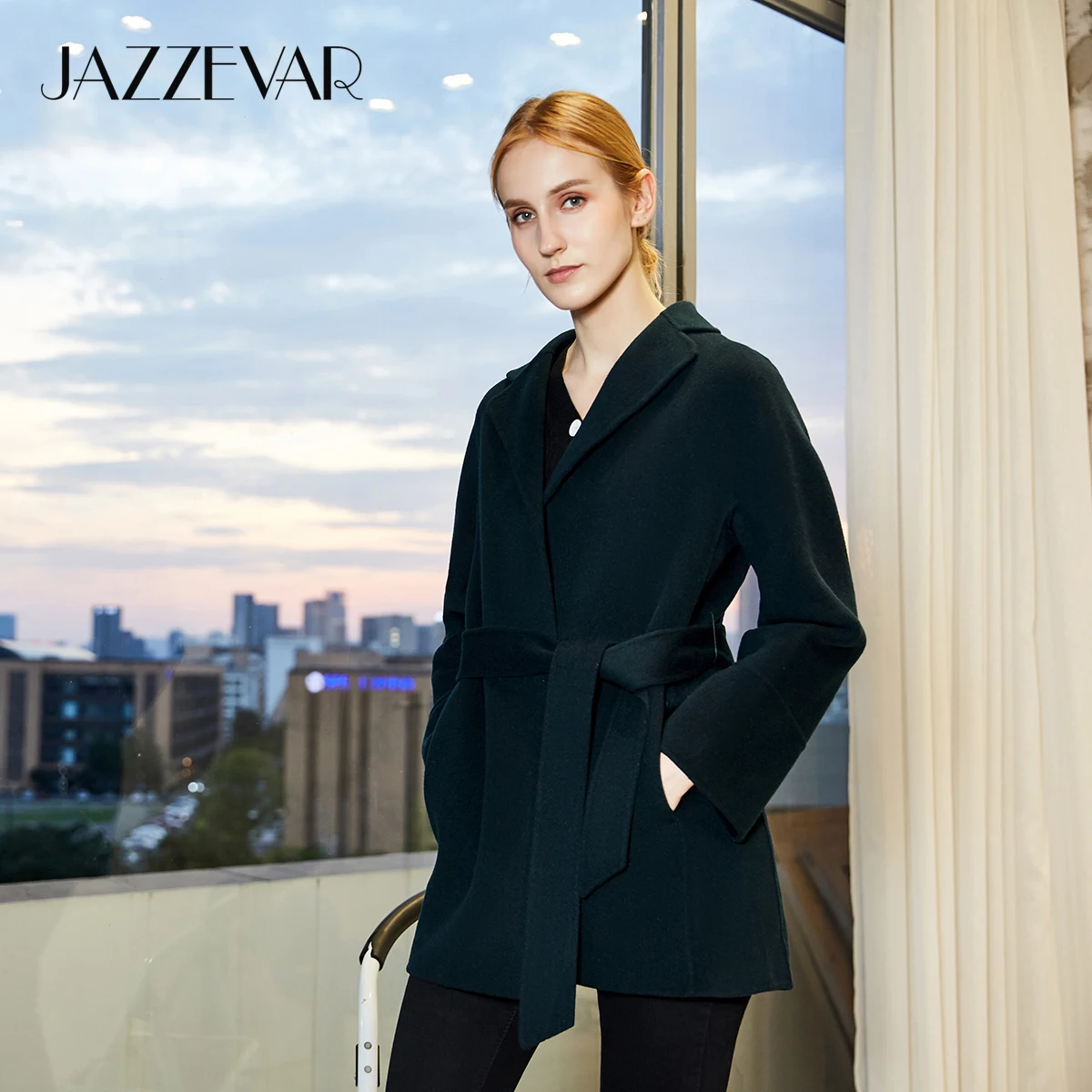 Новинка зимы 2020 женские классические кашемировые пальто JAZZEVAR ручной работы