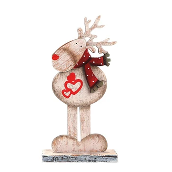 

Reindeer Hotel Window Desktop Counter Decoration/Retro Style Wooden Assembled Christmas Elk/Christmas Atmosphere Decor