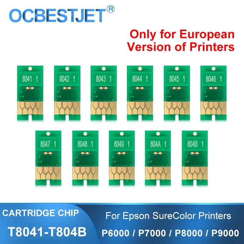 Ink Cartridge Chip For Epson SureColor P6000 P7000 P8000 P9000 Printer Chips European Version T8041-T8049 T804A T804B T804D