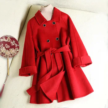 

coat female brief paragraph of new fund of 2020 autumn winters is little baby get high-end double-breasted cloth coat