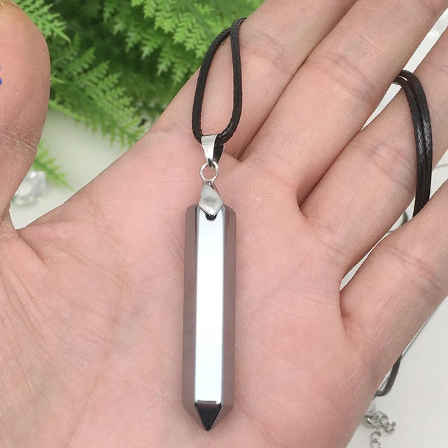 veredicto Noveno Preceder Terahertz-colgantes de piedra Natural, collar con colgante de polígono de  columna prismática tallada, joyería de moda de cristal de energía, venta al  por mayor _ - AliExpress Mobile