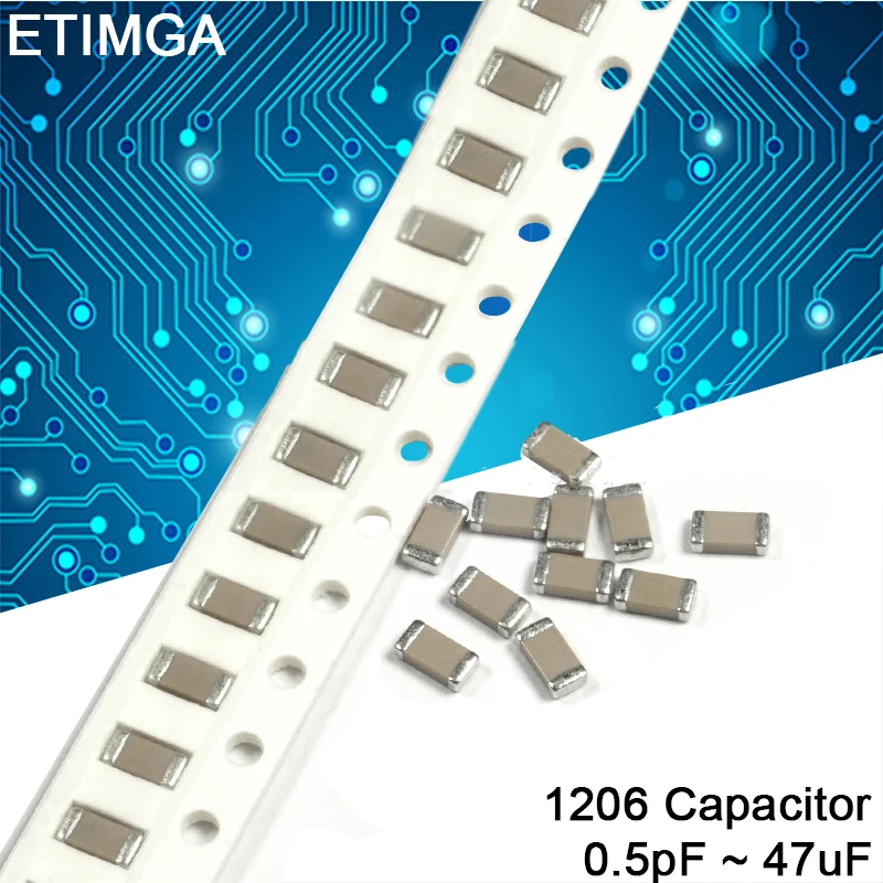 100 шт./лот 1206 50В SMD толстая пленка чип многослойный керамический конденсатор 0.5pF до