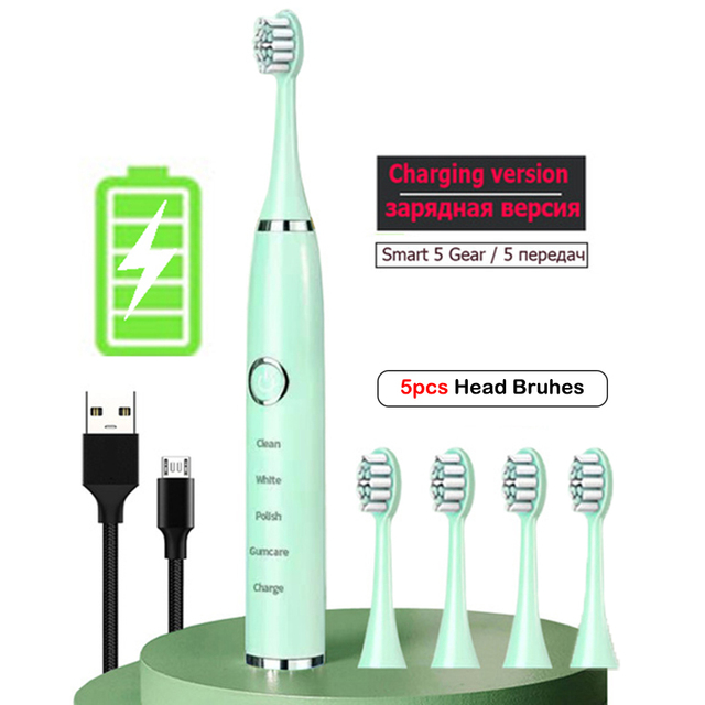 Electric Toothbrush Smart  Time Tooth Brush Ultrasonic Automatic Toothbrush USB Fast Rechargeable Adult Waterproof