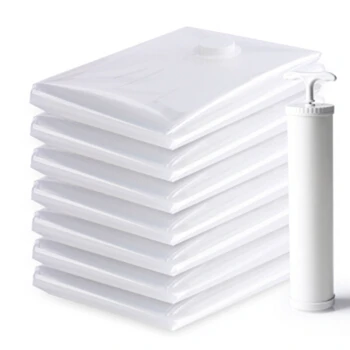 

Home Vacuum Bag for Clothes Quilt Transparent Storage Bag Foldable Compressed Organizer Space Saving Seal Bags Organization
