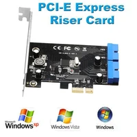 Super Speed Pcie Naar 2 Poort 19Pin Usb 3.0 Riser Card Pci-E Dual Interne 20Pin Pci Express Card Converter adapter Voor Computer