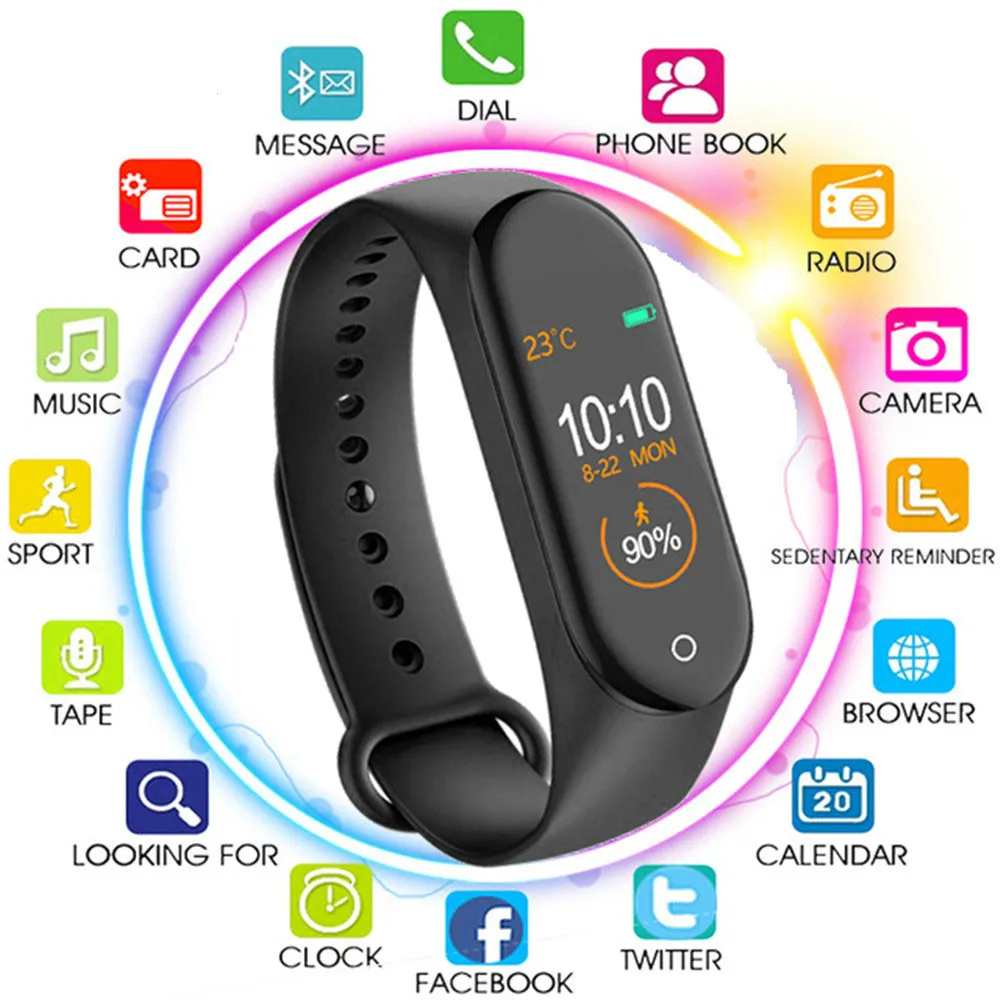 

M4 Smart bracelet Watch Men's Fitness Tracker Sport Wristband Women's Heart Rate Blood Pressure Monitor Health Smartwatch 2020