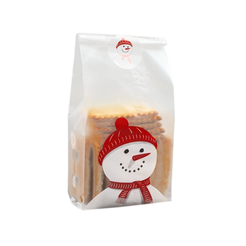 50 шт. рождественские подарки сумки мультфильм печенье упаковка самоклеющиеся Санта Клаус сумки для печенья конфеты торт посылка - Color: A-23x9cm