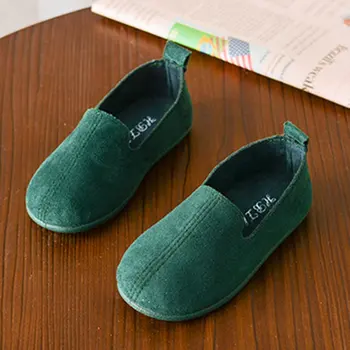 

Fashion Solid Color Children Casual Shoes Shoes Soft PU Leather Flat Shoes with Anti-slip Rubber Sole Unisex for Girl Boys 2018