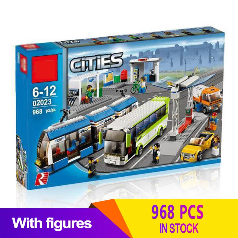 

968PCS City Public Bus and Transport Station Bus Collector 02023 Model Building Blocks Child Bricks Compatible legoINGlys 8404