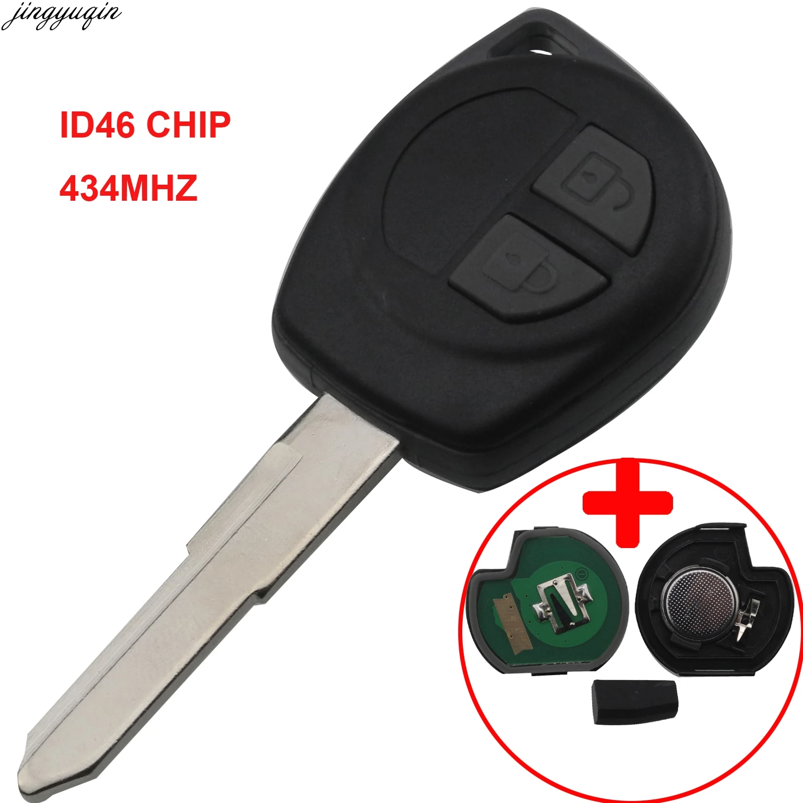 Jingyuqin for Suzuki Swift 433MHz ID46 Chip HU87 Uncut Blade 2 Buttons Car Remote Key | Автомобили и мотоциклы