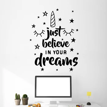 

Cute just believe in your dreaihs Home Decoration Accessories For Kids Rooms Diy Home Decoration Vinyl Mural Decal